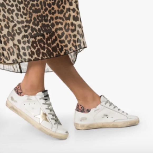 Golden Goose Superstar White/Gold/Leopard 38 NIB - Picture 10 of 10